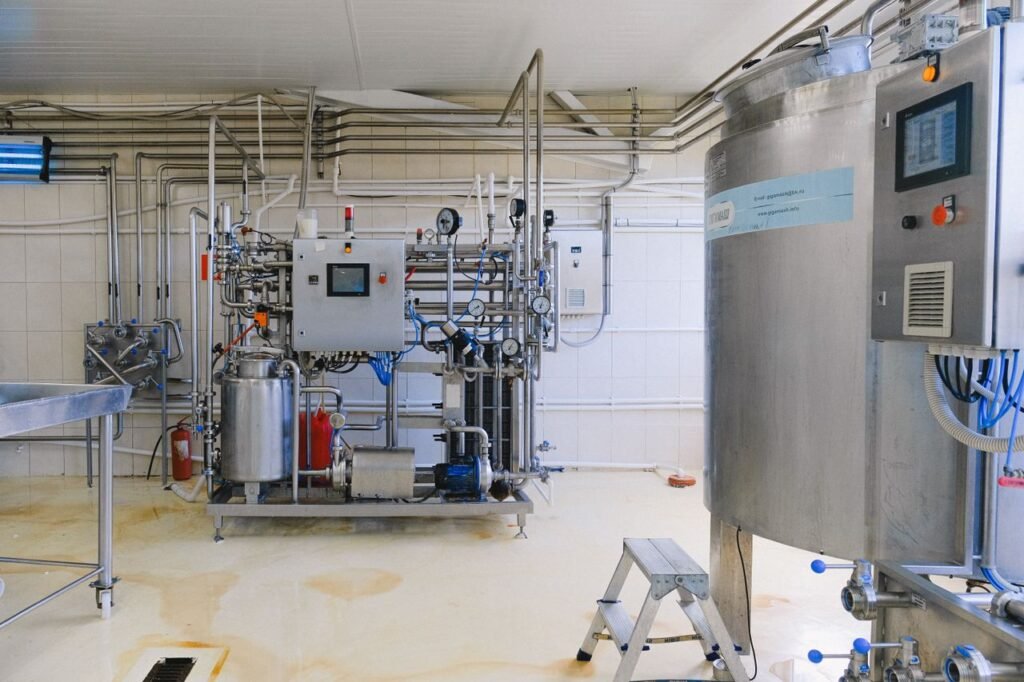 Industrial machine in a manufacturing facility